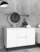 vidaXL Сайдборд бял 102x35x70 см инженерно дърво
