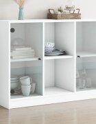 vidaXL Сайдборд бял 102x37x755 см инженерно дърво
