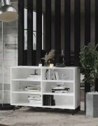vidaXL Сайдборд бял 1035x35x70 см инженерно дърво