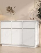 vidaXL Сайдборд бял 111x36x75 см бор масив