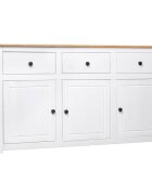 vidaXL Сайдборд бял 135x40x80 см бор масив стил Панама