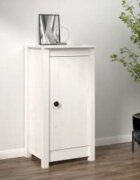 vidaXL Сайдборд бял 39x35x80 см бор масив