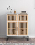 vidaXL Сайдборд бял 60x30x75 см инженерно дърво