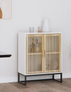 vidaXL Сайдборд бял 60x30x75 см инженерно дърво