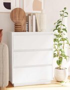 vidaXL Сайдборд бял 60x34x75 см бор масив