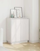 vidaXL Сайдборд бял 60x34x75 см бор масив