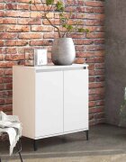 vidaXL Сайдборд бял 60x35x70 см инженерно дърво