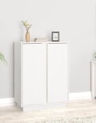 vidaXL Сайдборд бял 60x35x80 см бор масив