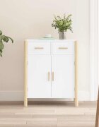vidaXL Сайдборд бял 62x38x75 см инженерно дърво