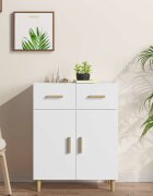 vidaXL Сайдборд бял 695x34x89 см инженерно дърво