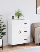 vidaXL Сайдборд бял 695x34x90 см инженерно дърво