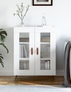 vidaXL Сайдборд бял 695x34x90 см инженерно дърво