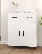 vidaXL Сайдборд бял 695x34x90 см инженерно дърво