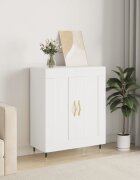 vidaXL Сайдборд бял 695x34x90 см инженерно дърво