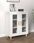 vidaXL Сайдборд бял 695x34x90 см инженерно дърво