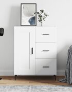vidaXL Сайдборд бял 695x34x90 см инженерно дърво