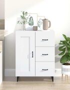 vidaXL Сайдборд бял 695x34x90 см инженерно дърво