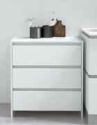 vidaXL Сайдборд бял 70x41x75 см инженерно дърво