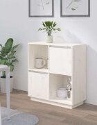 vidaXL Сайдборд бял 74x35x80 см бор масив