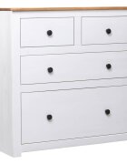 vidaXL Сайдборд бял 80x40x83 см бор стил Панама