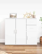 vidaXL Сайдборд бял 91x295x75 см инженерно дърво