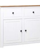 vidaXL Сайдборд бял 93x40x80 см бор масив стил Панама
