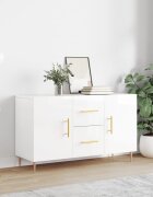 vidaXL Сайдборд бял гланц 100x36x60 см инженерно дърво