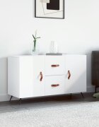 vidaXL Сайдборд бял гланц 100x36x60 см инженерно дърво