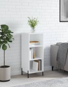 vidaXL Сайдборд бял гланц 345x325x90 см инженерно дърво