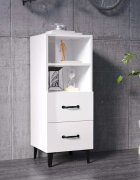 vidaXL Сайдборд бял гланц 345x34x90 см инженерно дърво