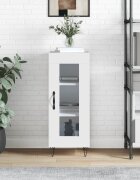 vidaXL Сайдборд бял гланц 345x34x90 см инженерно дърво