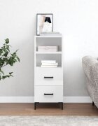 vidaXL Сайдборд бял гланц 345x34x90 см инженерно дърво