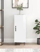vidaXL Сайдборд бял гланц 345x34x90 см инженерно дърво