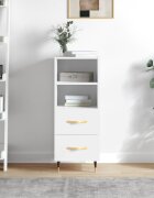vidaXL Сайдборд бял гланц 345x34x90 см инженерно дърво