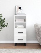 vidaXL Сайдборд бял гланц 345x34x90 см инженерно дърво
