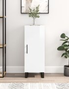 vidaXL Сайдборд бял гланц 345x34x90 см инженерно дърво
