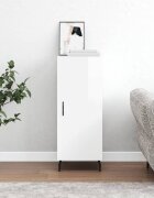vidaXL Сайдборд бял гланц 345x34x90 см инженерно дърво