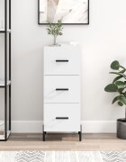 vidaXL Сайдборд бял гланц 345x34x90 см инженерно дърво
