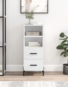 vidaXL Сайдборд бял гланц 345x34x90 см инженерно дърво