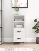 vidaXL Сайдборд бял гланц 345x34x90 см инженерно дърво