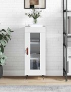 vidaXL Сайдборд бял гланц 345x34x90 см инженерно дърво