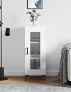 vidaXL Сайдборд бял гланц 345x34x90 см инженерно дърво