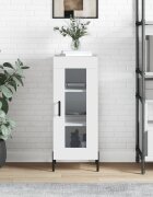 vidaXL Сайдборд бял гланц 345x34x90 см инженерно дърво