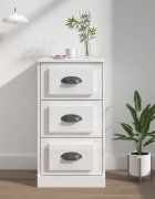 vidaXL Сайдборд бял гланц 36x355x675 см инженерно дърво