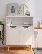 vidaXL Сайдборд бял гланц 60x30x72 см инженерно дърво