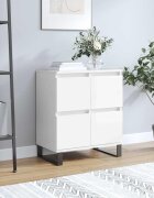 vidaXL Сайдборд бял гланц 60x35x70 см инженерно дърво