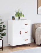 vidaXL Сайдборд бял гланц 695x34x90 см инженерно дърво