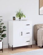 vidaXL Сайдборд бял гланц 695x34x90 см инженерно дърво