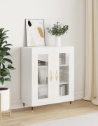 vidaXL Сайдборд бял гланц 695x34x90 см инженерно дърво