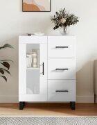 vidaXL Сайдборд бял гланц 695x34x90 см инженерно дърво